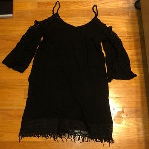 NWT Francesca’s Black Dress With Crochet Detail